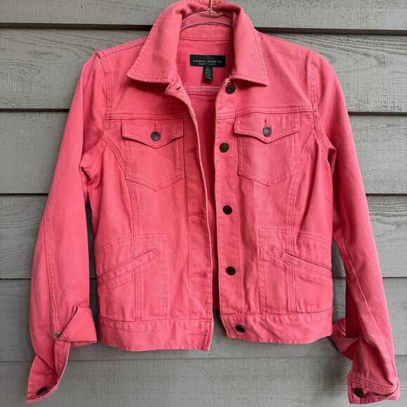 Lauren Jeans Co. Ralph Lauren Pink Denim Jacket Women’s Small - Picture 1 of 8